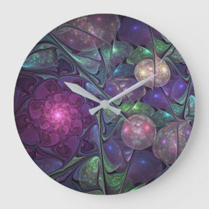 Farbenfrohe Glitterwochen Modernes Abstraktes Frak Große Wanduhr
