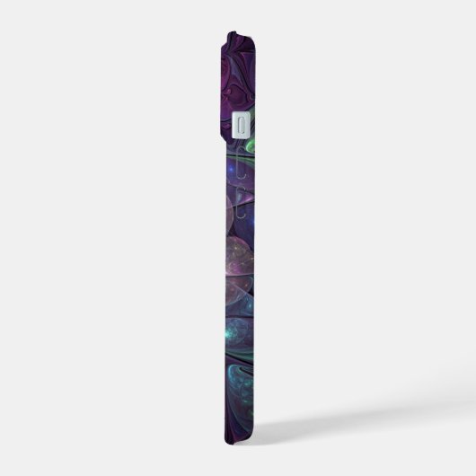 Farbenfrohe Glitterwochen Modernes Abstraktes Frak iPhone 15 Hülle (Linke Seite)