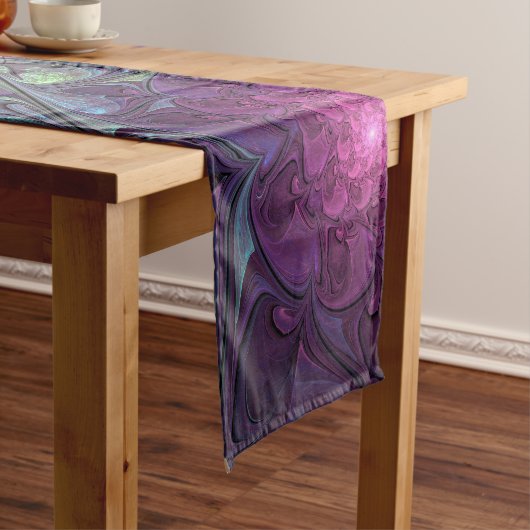 Farbenfrohe Glitterwochen Modernes Abstraktes Frak Kurzer Tischläufer (Beispiel)