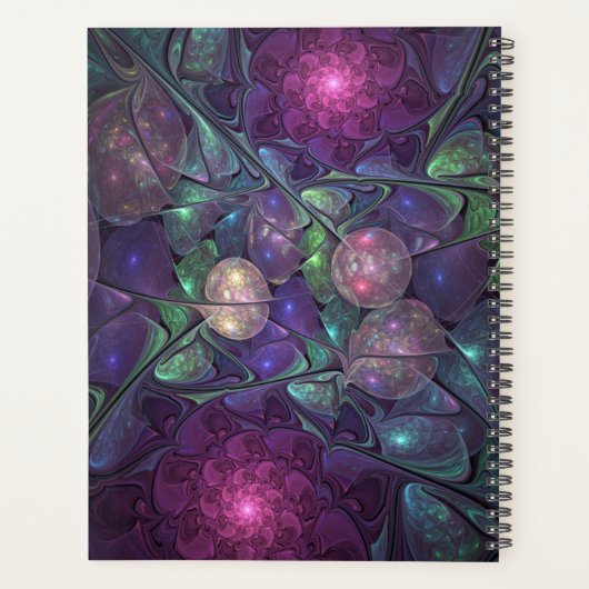 Farbenfrohe Glitterwochen Modernes Abstraktes Frak Planer (Rückseite)