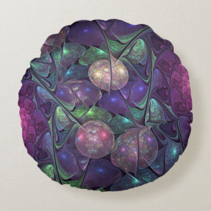 Farbenfrohe Glitterwochen Modernes Abstraktes Frak Rundes Kissen