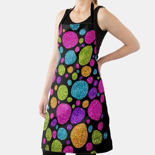 Farbenfrohe Glittery Punkte auf jeder Farbe Schürze (InSitu)