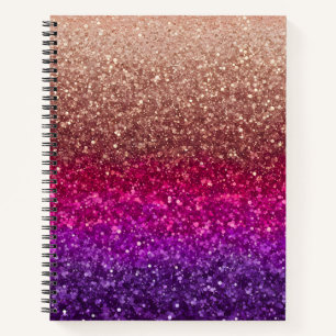 Farbenfrohe Glitzer Art Spirituosen Notebook Notizblock