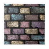 Farbenfrohe Glitzer Brick Pattern Fliese (Vorderseite)