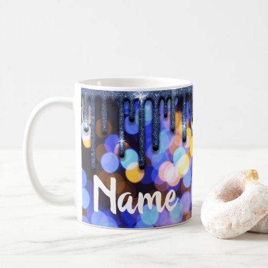 Farbenfrohe Glitzer Design Coffee Tasse Cup (Mit Donut)