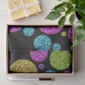 Farbenfrohe Glitzer Dots Black Seidenpapier (Geschenk)