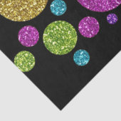 Farbenfrohe Glitzer Dots Black Seidenpapier (Ausschnitt)
