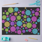 Farbenfrohe Glitzer Dots Black Seidenpapier (Basteln)