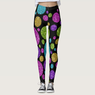 Farbenfrohe Glitzer Dots Wireless-Ladegerät Leggings