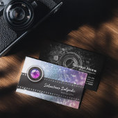 Farbenfrohe Glitzer Glitzern Fotografen Kamerasyst Visitenkarte