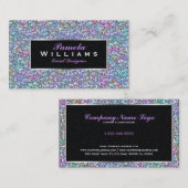 Farbenfrohe Glitzer & Glitzern Silber Akzente 2 Visitenkarte (Vorne/Hinten)