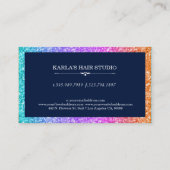 Farbenfrohe Glitzer Gradient & Midnight Blue Akzen Visitenkarte (Rückseite)