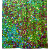 Farbenfrohe Glitzer Muster Duschvorhang (Vorderseite)