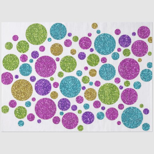 Farbenfrohe Glitzer Punkte Seidenpapier (Vorderseite)