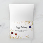 Farbenfrohe Glitzer Sequin Happy Birthday Celebrat Karte (Innenseite)