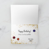 Farbenfrohe Glitzer Sequin Happy Birthday Celebrat Karte (Innenseite)