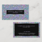 Farbenfrohe Glitzer und Glitzern drucken Silberakz Visitenkarte (Vorne/Hinten)