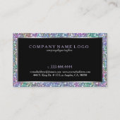 Farbenfrohe Glitzer und Glitzern drucken Silberakz Visitenkarte (Rückseite)