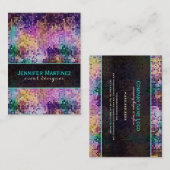 Farbenfrohe Glitzern & Disco Glitzer Muster Visitenkarte (Vorne/Hinten)