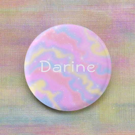 Farbenfrohe Glitzern Rainbow Girl Button