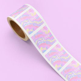 Farbenfrohe Glitzern Rainbow Girl Quadratischer Aufkleber