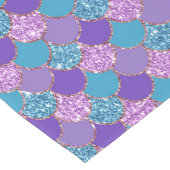 Farbenfrohe glitzernde Meerjungfrauen-Skalen Mittelgroßer Tischläufer (Ecke)