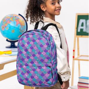 Farbenfrohe glitzernde Mermaid-Skalen Bedruckter Rucksack