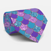 Farbenfrohe glitzernde Mermaid-Skalen Krawatte (Gerollt)