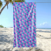 Farbenfrohe glitzernde Mermaid-Skalen Strandtuch