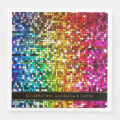 Farbenfrohe glitzernde Pailletten-Papier-Serviette Serviette (Vorderseite)