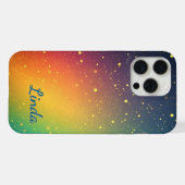 Farbenfrohe glitzernde Partikel iPhone Hülle (Rückseite (Horizontal))