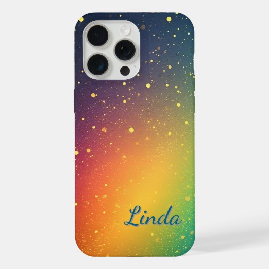 Farbenfrohe glitzernde Partikel iPhone Hülle (Rückseite)