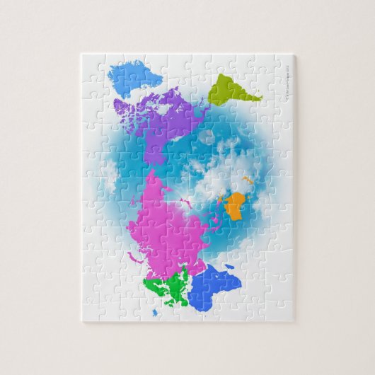 Farbenfrohe globale Landkarte Puzzle (Vertikal)
