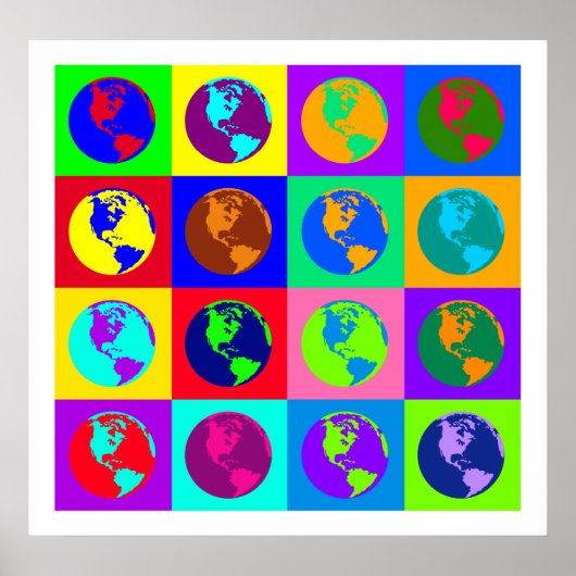 Farbenfrohe Globes I Poster (Vorne)