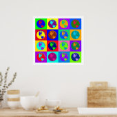 Farbenfrohe Globes I Poster (Küche)