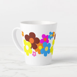 Farbenfrohe glückliche Blume Milchtasse