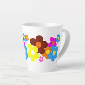 Farbenfrohe glückliche Blume Milchtasse (Rechte Ecke)