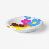 Farbenfrohe glückliche Blume Pappteller (Gewinkelt)