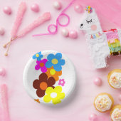 Farbenfrohe glückliche Blume Pappteller (Party)