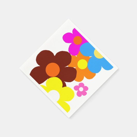 Farbenfrohe glückliche Blume Serviette (Ecke)