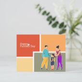 Farbenfrohe glückliche Eltern Tag Postkarte (Stehend Vorderseite)