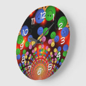 Farbenfrohe, glückliche Gesicht Spirale Uhr (Winkel)