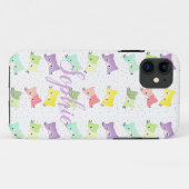 Farbenfrohe glückliche Kätzchen Muster Case-Mate iPhone Hülle (Rückseite (Horizontal))