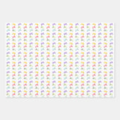 Farbenfrohe glückliche Kätzchen Muster Geschenkpapier Set (Vorderseite 3)