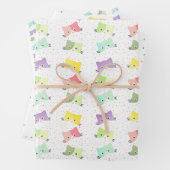 Farbenfrohe glückliche Kätzchen Muster Geschenkpapier Set (Beispiel)