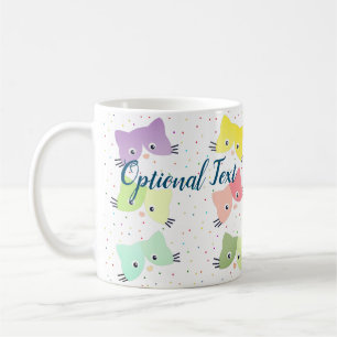 Farbenfrohe glückliche Kätzchen Muster Kaffeetasse