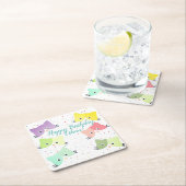 Farbenfrohe glückliche Kätzchen Muster Rechteckiger Pappuntersetzer (Vor Ort)