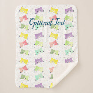 Farbenfrohe glückliche Kätzchen Muster Sherpadecke