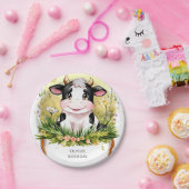 Farbenfrohe glückliche Kuh Geburtstag Pappteller (Party)