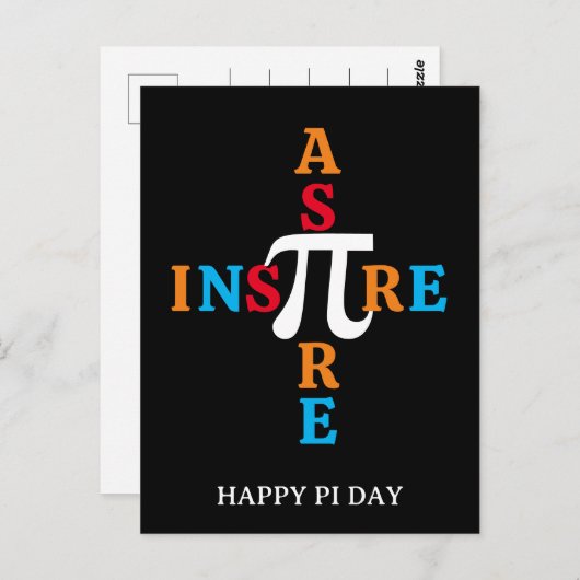 Farbenfrohe glückliche PI DAY Aspire Inspirier Postkarte (Vorne/Hinten)